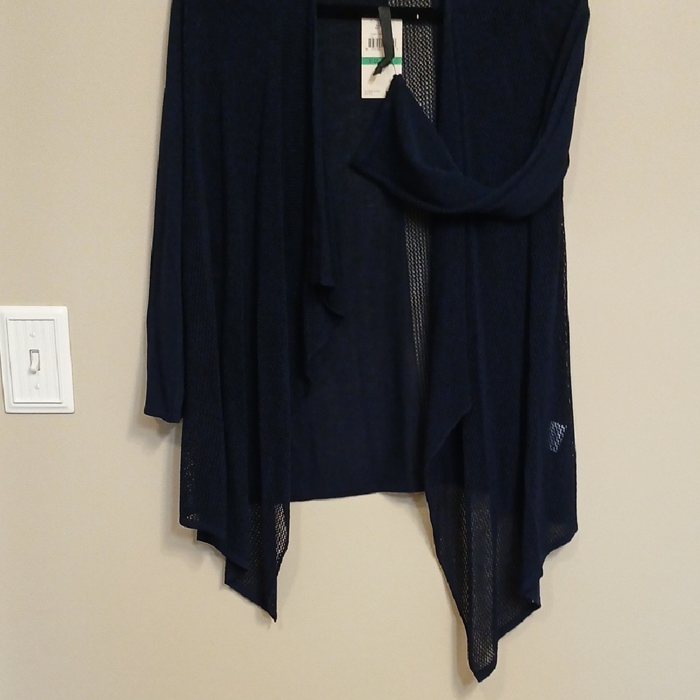 Women’s Open-Front Navy Draped Cardigan
